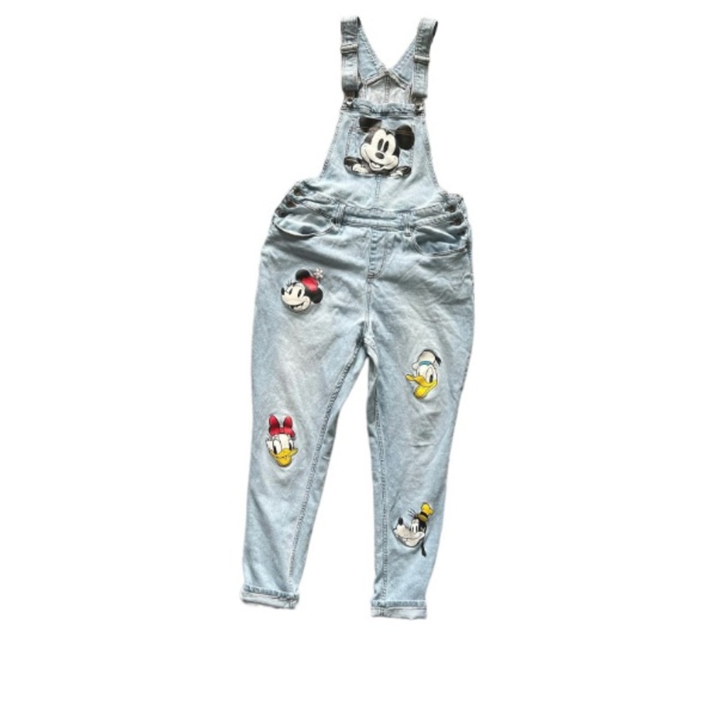 Disney Light Blue Denim overalls with character patches